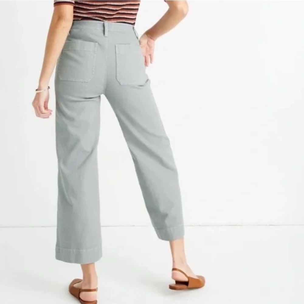 Madewell Slim Emmett Wide-Leg Crop Pants in Dusty Pool size 23 - Picture 3 of 14